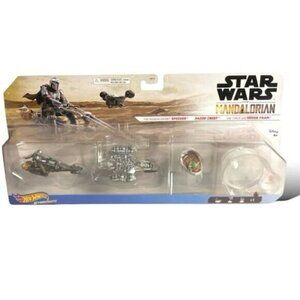 Star Wars Mandalorian Hot Wheels Starships Die Cast Vehicles Set New